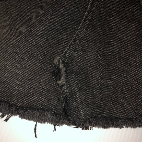 We the Free Size 27 Black denim distressed, vintage inspired, mini skirt. - Picture 7 of 10